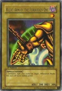Right Arm of the Forbidden One - The Legend of Blue Eyes White Dragon - YuGiOh card