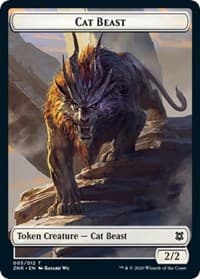 Cat Beast // Copy Double-Sided Token - Zendikar Rising - Magic: The Gathering card