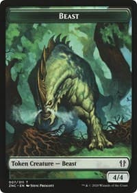 Beast // Saproling Double-Sided Token - Commander: Zendikar Rising - Magic: The Gathering card