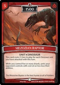 Mezozian Raptor - Echoes of Hokken - Argent Saga TCG card