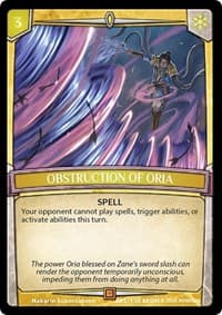 Obstruction of Oria - Echoes of Hokken - Argent Saga TCG card