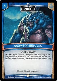 Snowtop Hibagon - Echoes of Hokken - Argent Saga TCG card