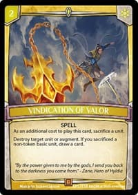 Vindication of Valor - Echoes of Hokken - Argent Saga TCG card