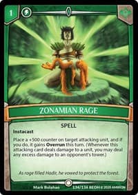Zonamian Rage - Echoes of Hokken - Argent Saga TCG card