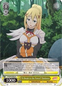 "A Break in the Forest" Darkness - KonoSuba The Movie: Legend of Crimson - Weiss Schwarz card