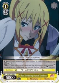 "Sole Redeeming Feature" Darkness - KonoSuba The Movie: Legend of Crimson - Weiss Schwarz card