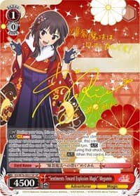 "Sentiments Toward Explosion Magic" Megumin (SP) (Gold Stamp) - KonoSuba The Movie: Legend of Crimson - Weiss Schwarz card