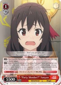 "Party Member?" Yunyun - KonoSuba The Movie: Legend of Crimson - Weiss Schwarz card