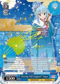 "Giving Full Support" Aqua (SP) (Gold Stamp) - KonoSuba The Movie: Legend of Crimson - Weiss Schwarz card