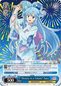 "Beauty in a Yukata" Aqua - KonoSuba The Movie: Legend of Crimson - Weiss Schwarz card