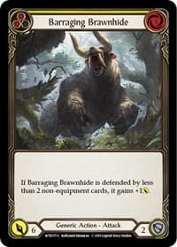 Barraging Brawnhide (Yellow) - Welcome to Rathe - Flesh and Blood TCG card