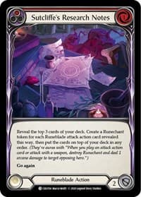 Sutcliffe's Research Notes (Red) - Crucible of War - Flesh and Blood TCG card