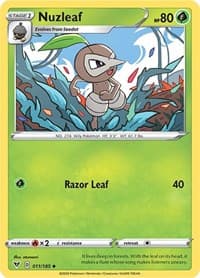 Nuzleaf - SWSH04: Vivid Voltage - Pokemon card