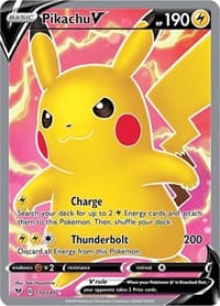 Pikachu V (Full Art) - SWSH04: Vivid Voltage - Pokemon card