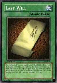 Last Will - Starter Deck: Yugi - YuGiOh card