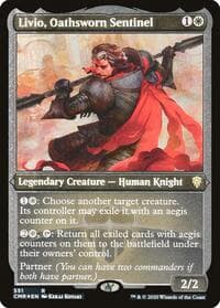 Livio, Oathsworn Sentinel (Foil Etched) - Commander Legends - Magic: The Gathering card