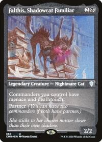 Falthis, Shadowcat Familiar (Foil Etched) - Commander Legends - Magic: The Gathering card