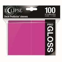 PRO-Gloss Eclipse Standard Deck Protector Sleeves - Hot Pink (100-Pack) - Ultra Pro Card Sleeves - Card Sleeves card