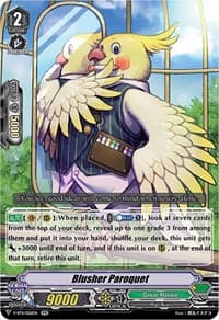 Blusher Paroquet - V-BT11: Storm of the Blue Cavalry - Cardfight Vanguard card