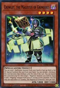 Crowley, the Magistus of Grimoires - Genesis Impact - YuGiOh card