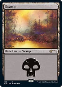 Swamp (105) (Bob Ross) - Secret Lair Drop Series - Magic: The Gathering card