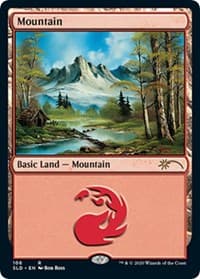 Mountain (106) (Bob Ross) - Secret Lair Drop Series - Magic: The Gathering card