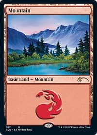 Mountain (107) (Bob Ross) - Secret Lair Drop Series - Magic: The Gathering card