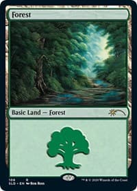 Forest (108) (Bob Ross) - Secret Lair Drop Series - Magic: The Gathering card