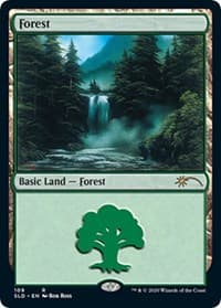 Forest (109) (Bob Ross) - Secret Lair Drop Series - Magic: The Gathering card