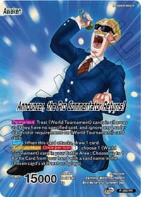 Announcer // Announcer, the Pro Commentator Returns! (Vicious Rejuvenation Revival Pack) - Promotion Cards - Dragon Ball Super: Masters card