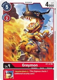 Greymon - Starter Deck 01: Gaia Red - Digimon Card Game card