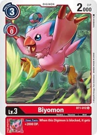 Biyomon - BT1-012 - Release Special Booster 1.0 - Digimon Card Game card