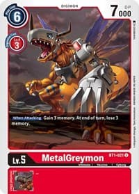 MetalGreymon - BT1-021 - Release Special Booster 1.0 - Digimon Card Game card