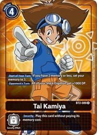 Tai Kamiya - BT2-089 (Box Topper) - Release Special Booster 1.0 - Digimon Card Game card