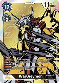 WarGreymon - BT2-065 (Alternate Art) - Release Special Booster 1.0 - Digimon Card Game card