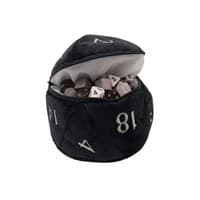 D20 Die Plush Bag - Black - Ultra Pro Dice Bags and Gamer Pouches - Collectible Storage card