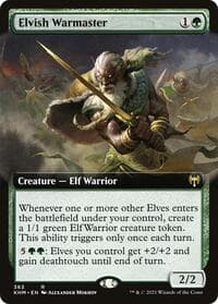 Elvish Warmaster (Extended Art) - Kaldheim - Magic: The Gathering card