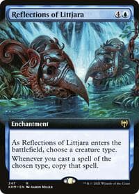 Reflections of Littjara (Extended Art) - Kaldheim - Magic: The Gathering card