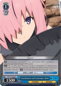 Coordination with Comrades, Mash - Fate/Grand Order Absolute Demonic Front: Babylonia - Weiss Schwarz card
