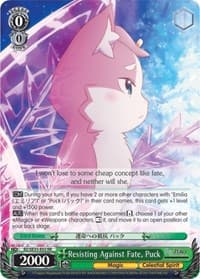 Resisting Against Fate, Puck - Re:ZERO: The Frozen Bond - Weiss Schwarz card