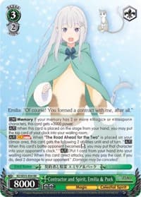 Contractor and Spirit, Emilia & Puck - Re:ZERO: The Frozen Bond - Weiss Schwarz card