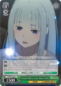 Contract With a Lesser Spirit, Emilia - Re:ZERO: The Frozen Bond - Weiss Schwarz card