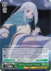 Sliding Action! Emilia - Re:ZERO: The Frozen Bond - Weiss Schwarz card