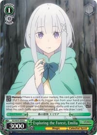 Exploring the Forest, Emilia - Re:ZERO: The Frozen Bond - Weiss Schwarz card