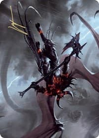 Burning-Rune Demon Art Card (Gold-Stamped Signature) - Art Series: Kaldheim - Magic: The Gathering card