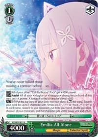 Emilia All Alone - Re:ZERO: The Frozen Bond - Weiss Schwarz card