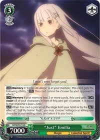 "Just" Emilia - Re:ZERO: The Frozen Bond - Weiss Schwarz card