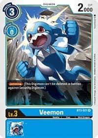 Veemon - BT3-021 - Release Special Booster 1.5 - Digimon Card Game card