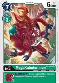 MegaKabuterimon - BT1-076 (Tamer Battle Pack 1) - Release Special Booster 1.0 - Digimon Card Game card