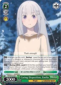 Caring Disposition, Emilia - Re:ZERO: The Frozen Bond - Weiss Schwarz card